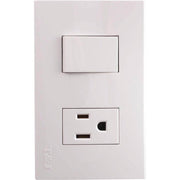 Interruptor y tomacorriente 16 A 125 V blanco Eagle línea T&J