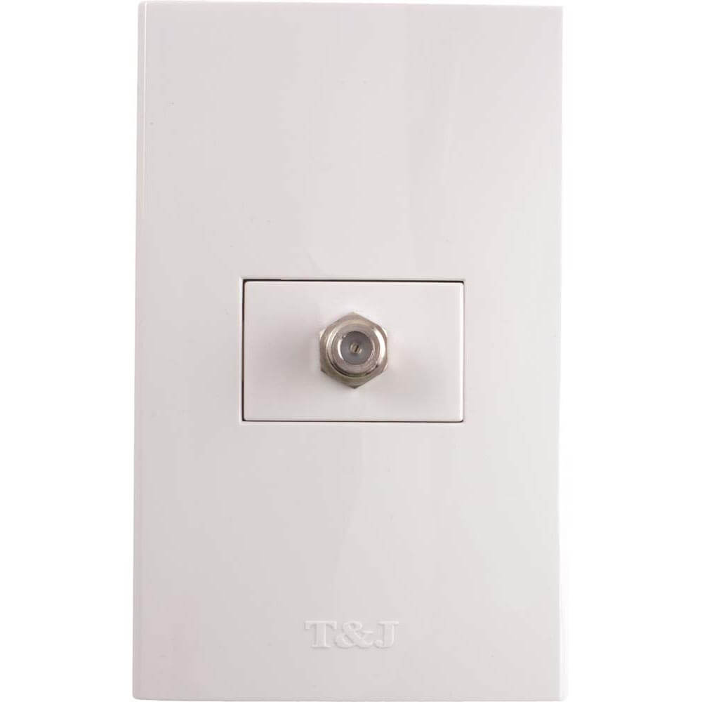 Toma coaxial blanco Eagle línea T&J