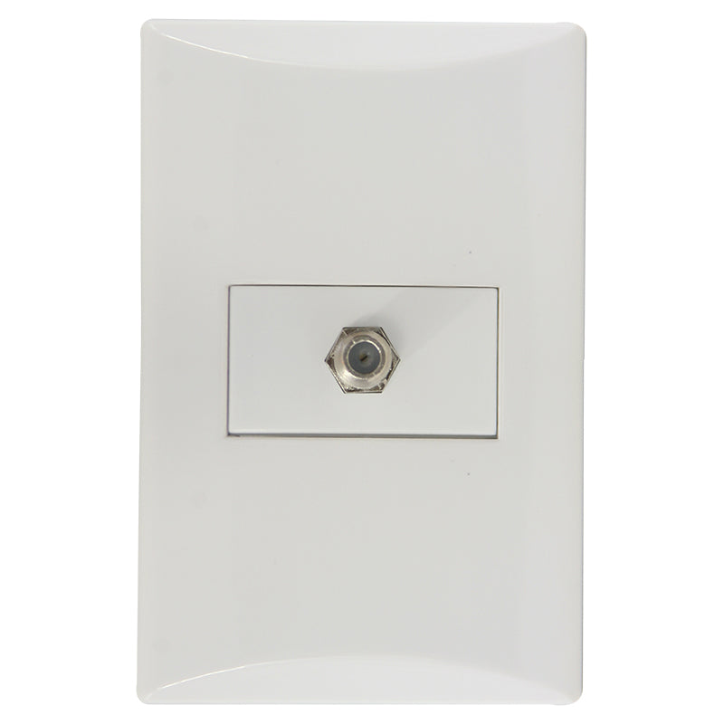 Toma coaxial blanco Eagle línea Plata