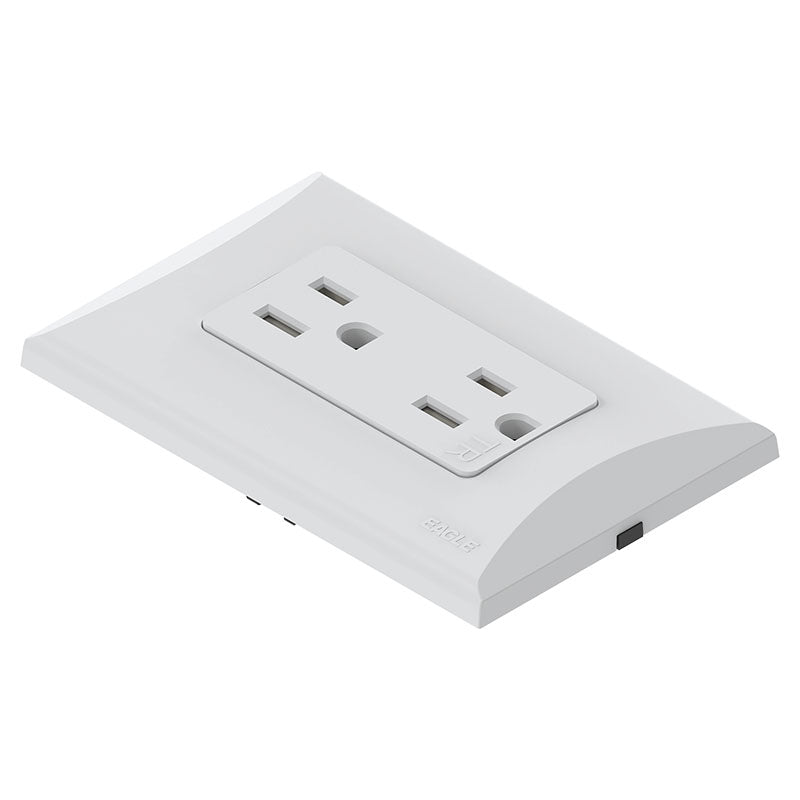 Toma doble TR 15 A 125 V blanco Eagle línea Plata