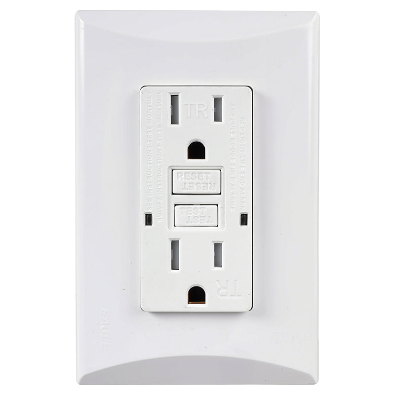 Toma doble GFCI 15 A 125 V blanco Eagle línea Plata