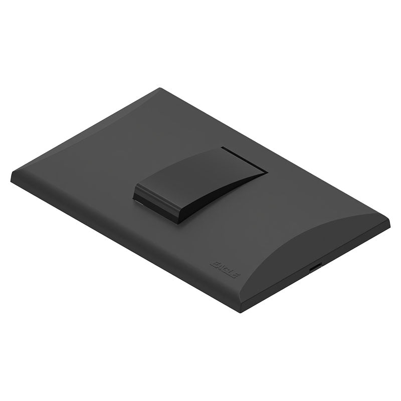 Interruptor sencillo 3 vías negro línea Plata