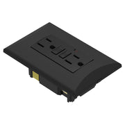 Placa plata toma doble GFCI negro 15 A - 20 A