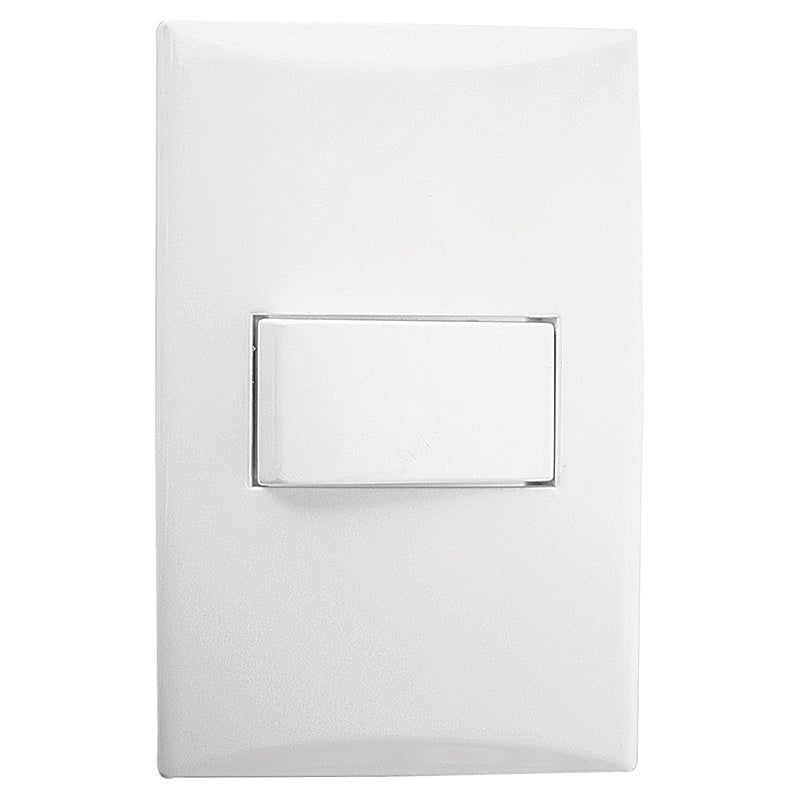 Interruptor sencillo 15 A 125 V blanco Eagle línea Plata