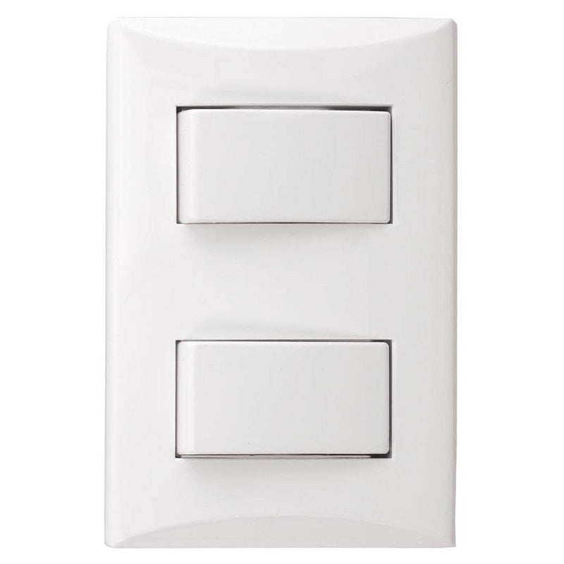 Double switch 15 A 125 V white Eagle Silver line