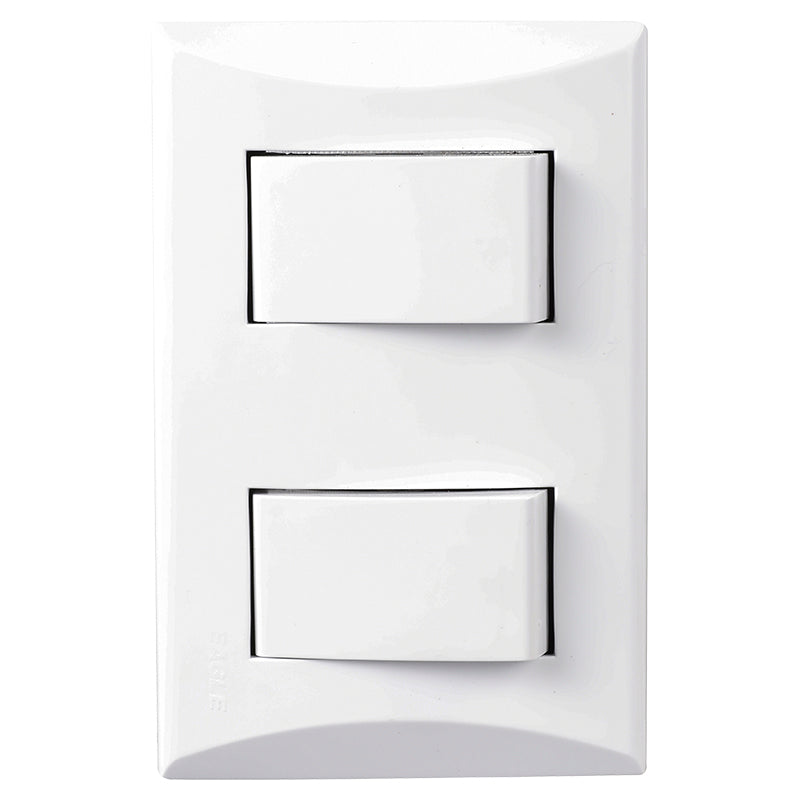 Interruptor doble 3 vías 15 A 125 V blanco Eagle línea Plata