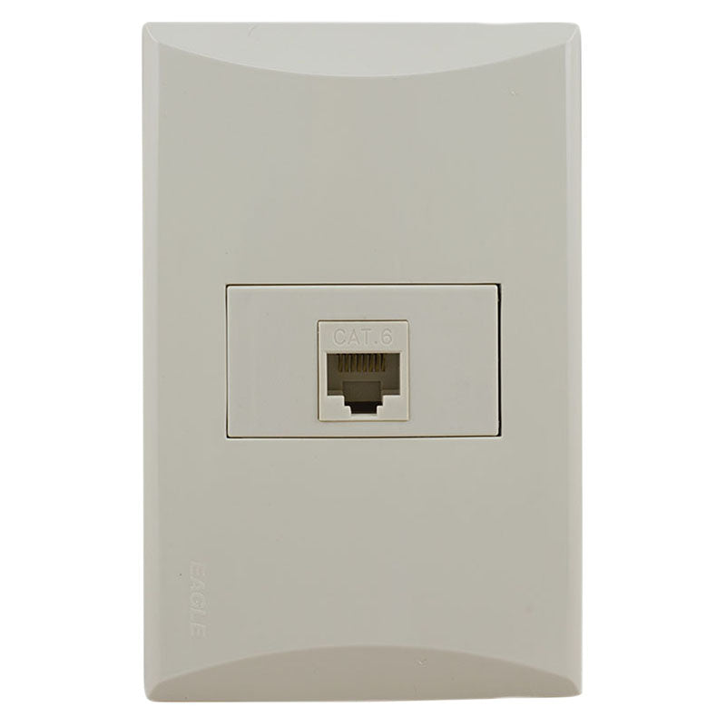 Toma RJ45 CAT6E marfil Eagle línea Plata