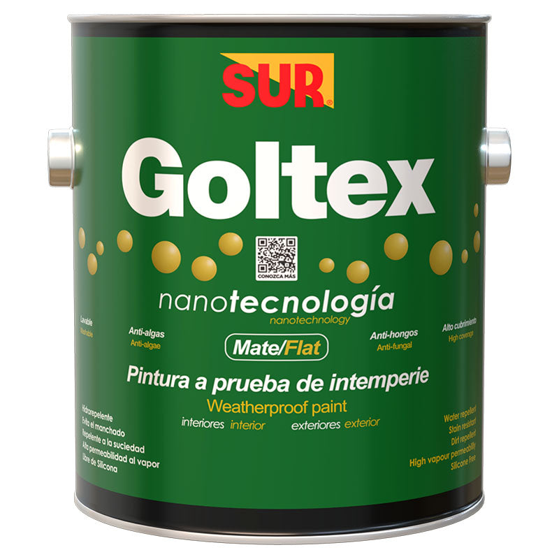 Goltex latex paint, flat white, 1 gal, SUR