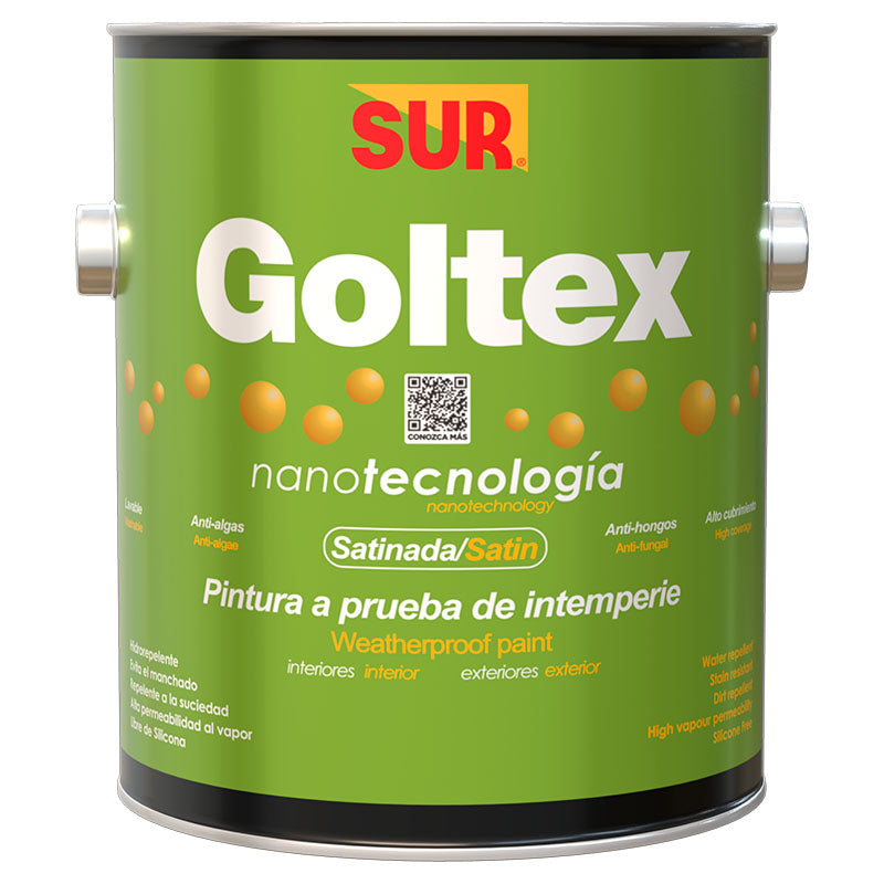 Pintura látex Goltex blanco satinado 1 gal SUR