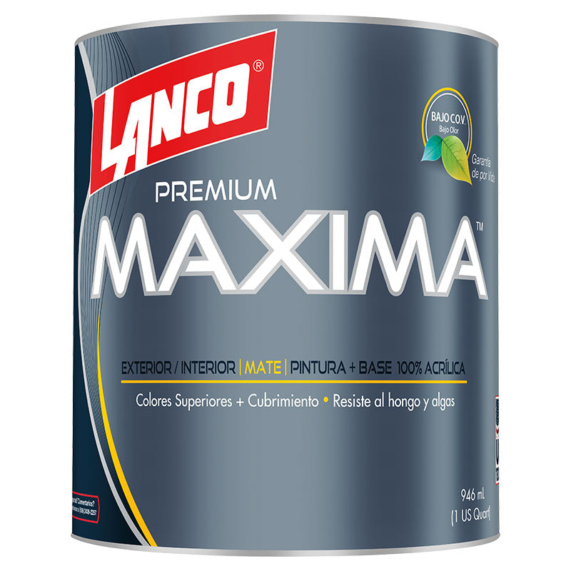 Lanco Maximum White Flat Acrylic Paint 1/4 gal
