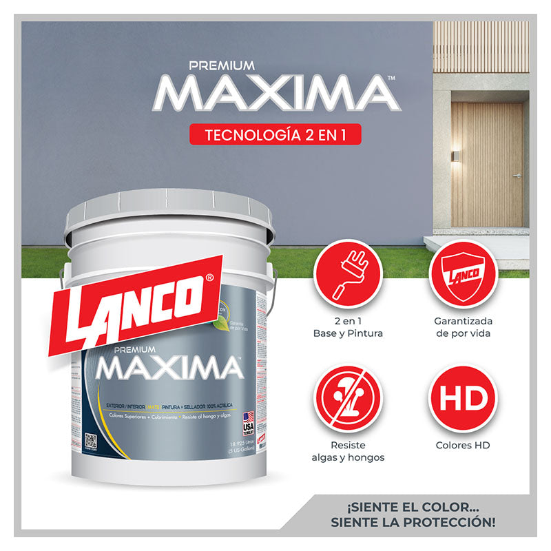 Pintura acrílica Máxima blanco mate 1/4 gal Lanco