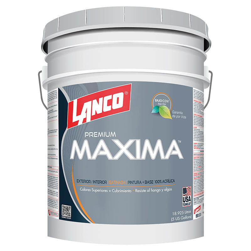 Lanco Maximum White Satin Acrylic Paint 5 gal