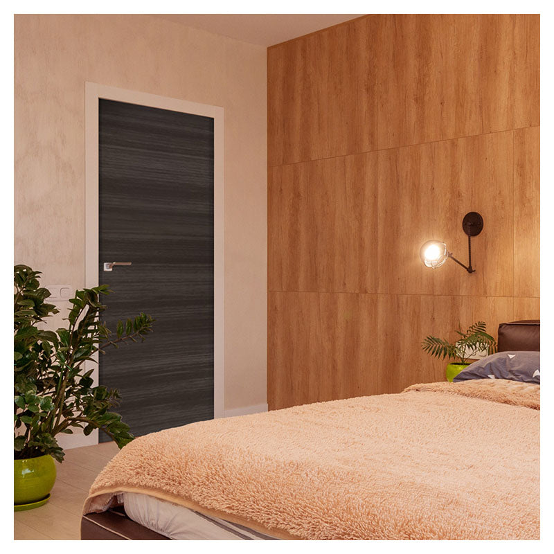 HDF printed Bourbon flush door 210 x 75 cm 33 mm dark gray