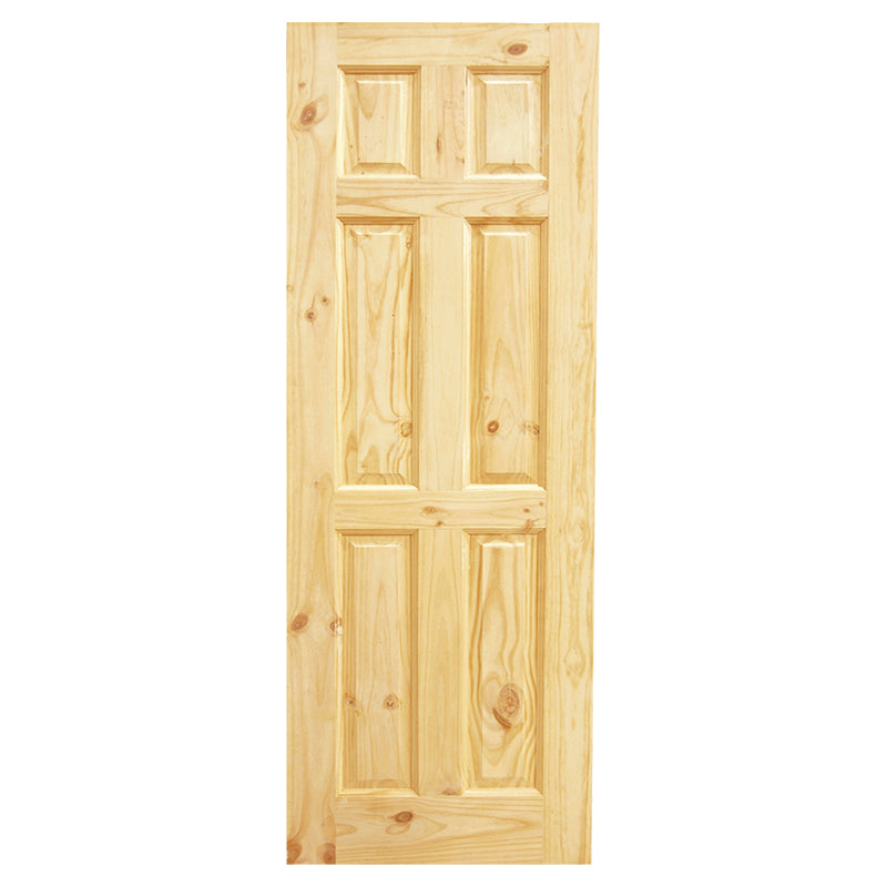 Puerta de pino 6 tableros 210 x 100 cm 35 mm