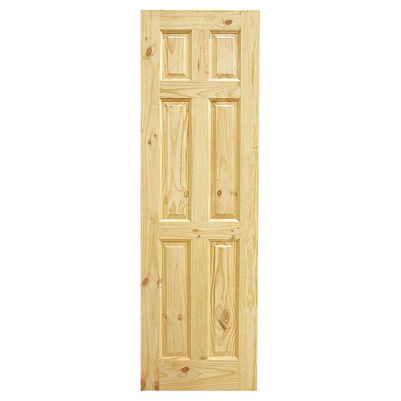 Pine door 6 panels 210 x 60 cm 35 mm
