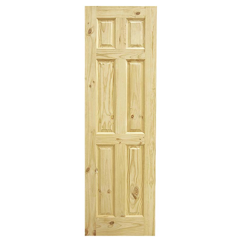Pine door 6 panels 210 x 65 cm 35 mm