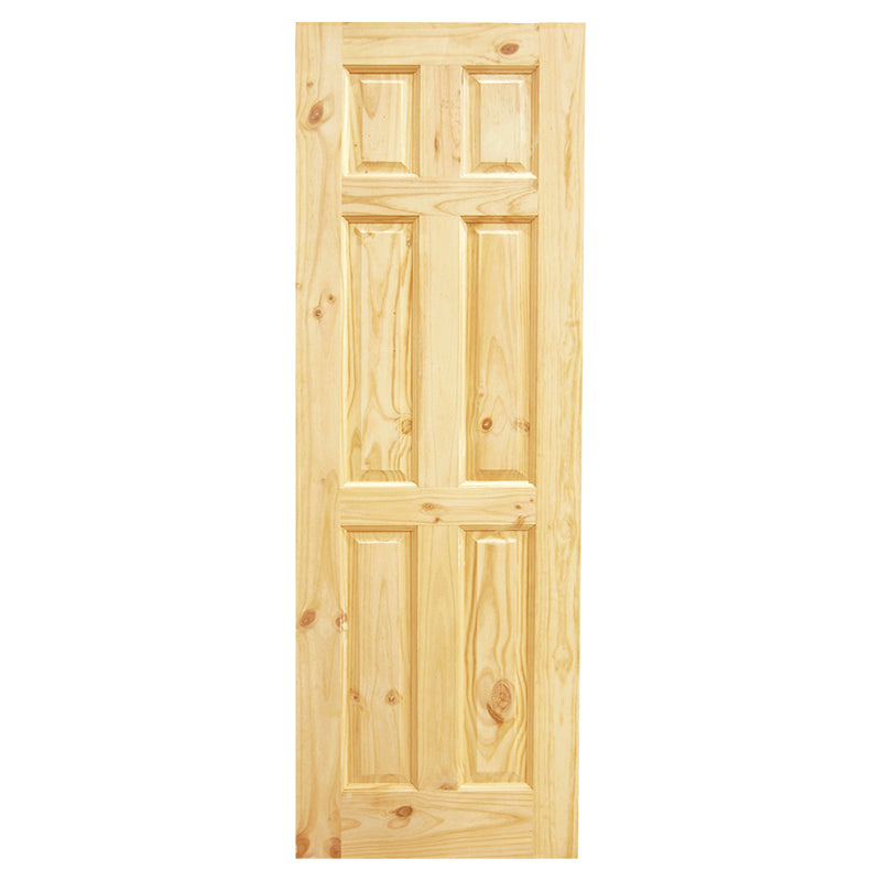 Pine door, 6 panels, 90 x 210 cm, 35 mm
