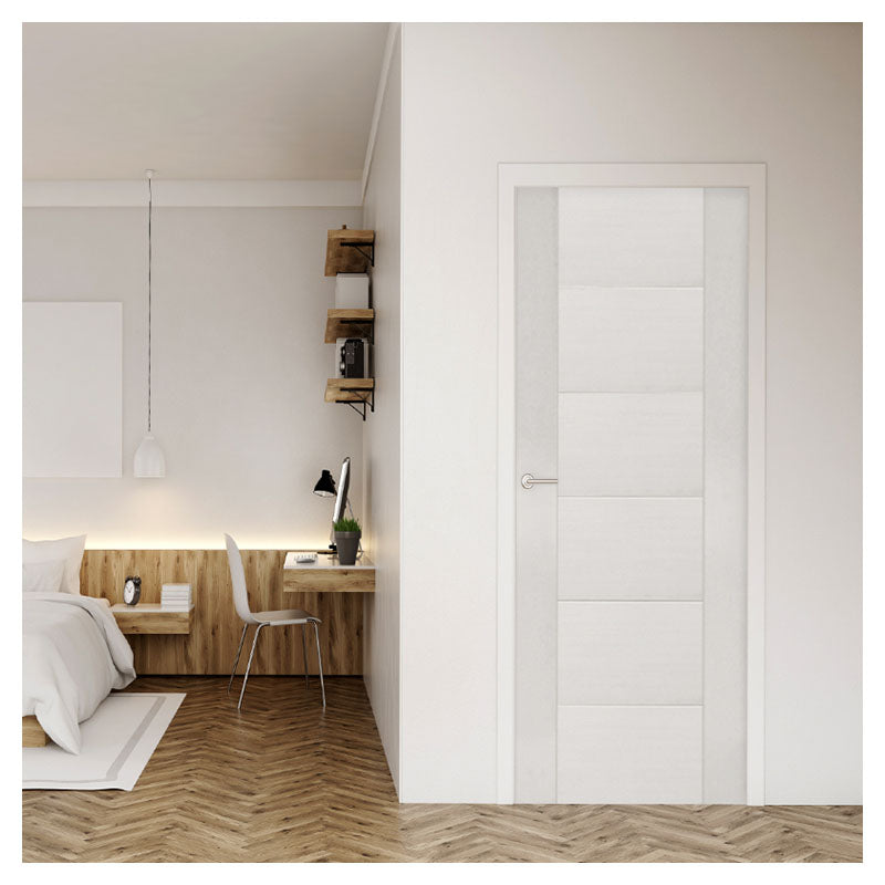 Puerta entamborada hdf amparo 210 x 85 cm 33 mm blanca