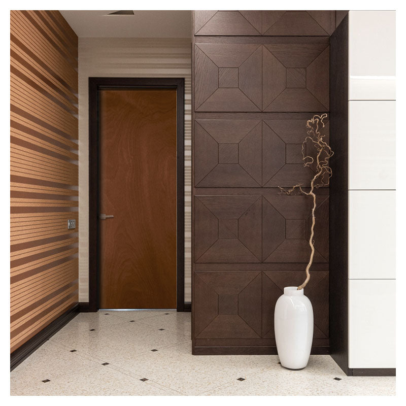 Puerta entamborada plywood 210 x 65 cm 33 mm acabado madera natural