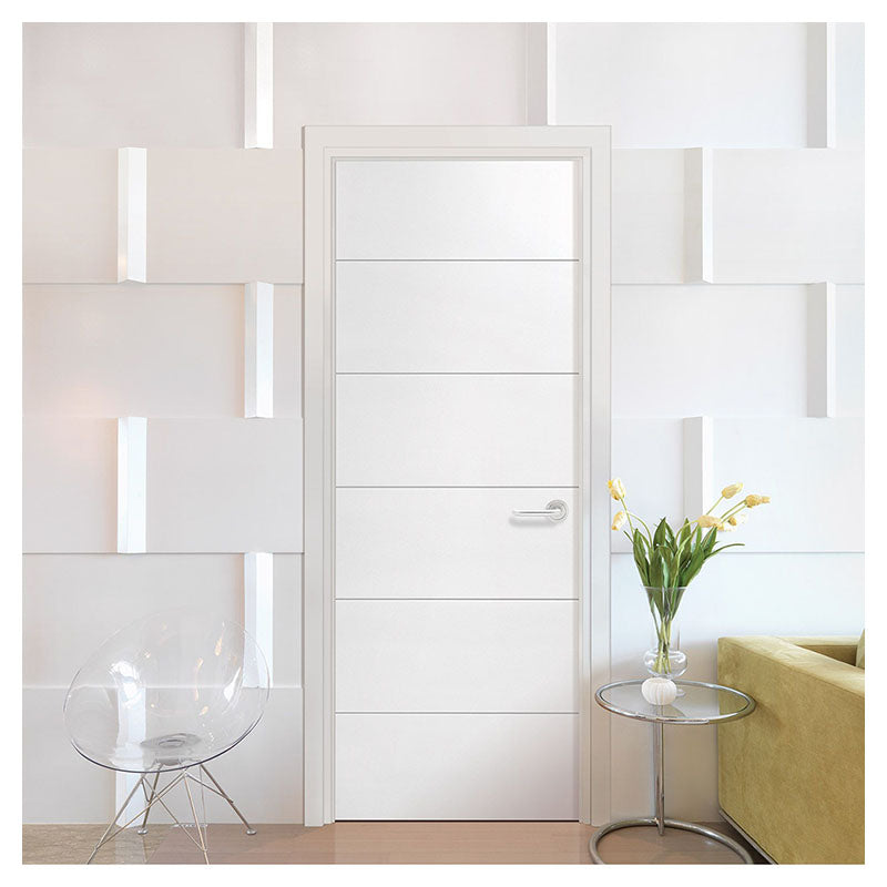 Puerta entamborada hdf Toscana 210 x 75 cm 33 mm blanca