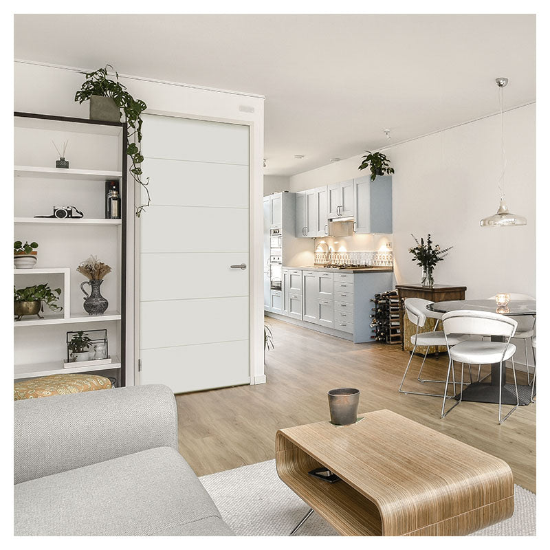 Puerta entamborada hdf Toscana 210 x 75 cm 33 mm blanca