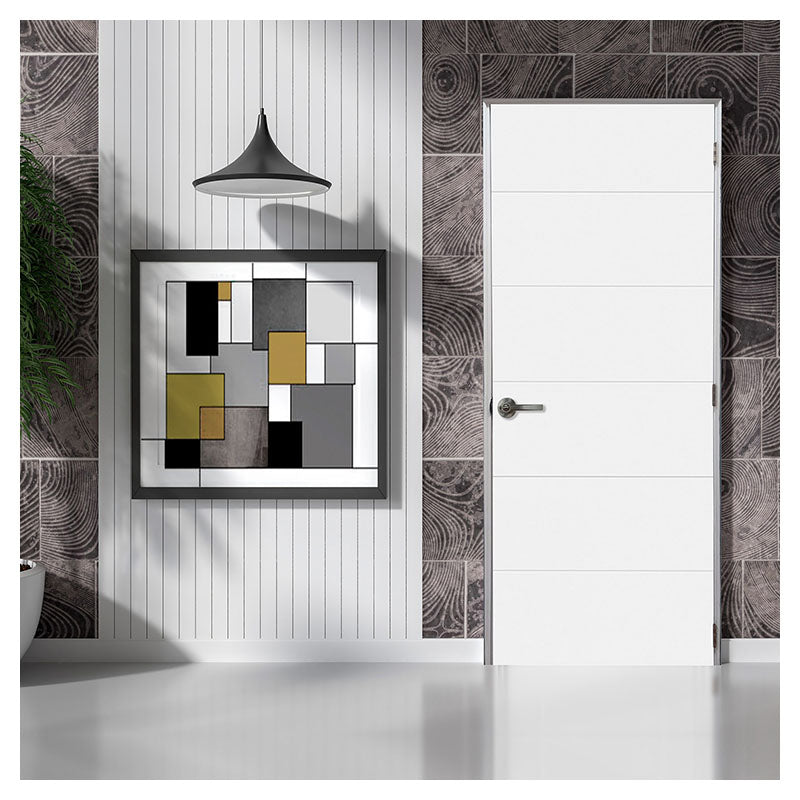 Puerta entamborada hdf Toscana 210 x 90 cm 33 mm blanca