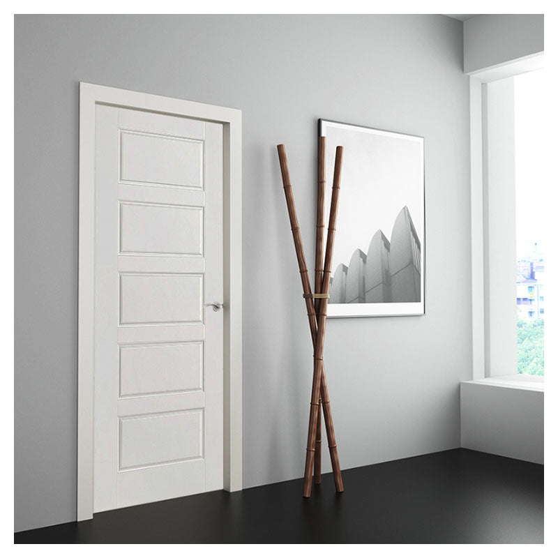 Puerta hdf moldeada Borderío 90 x 210 cm 33 mm blanco premier