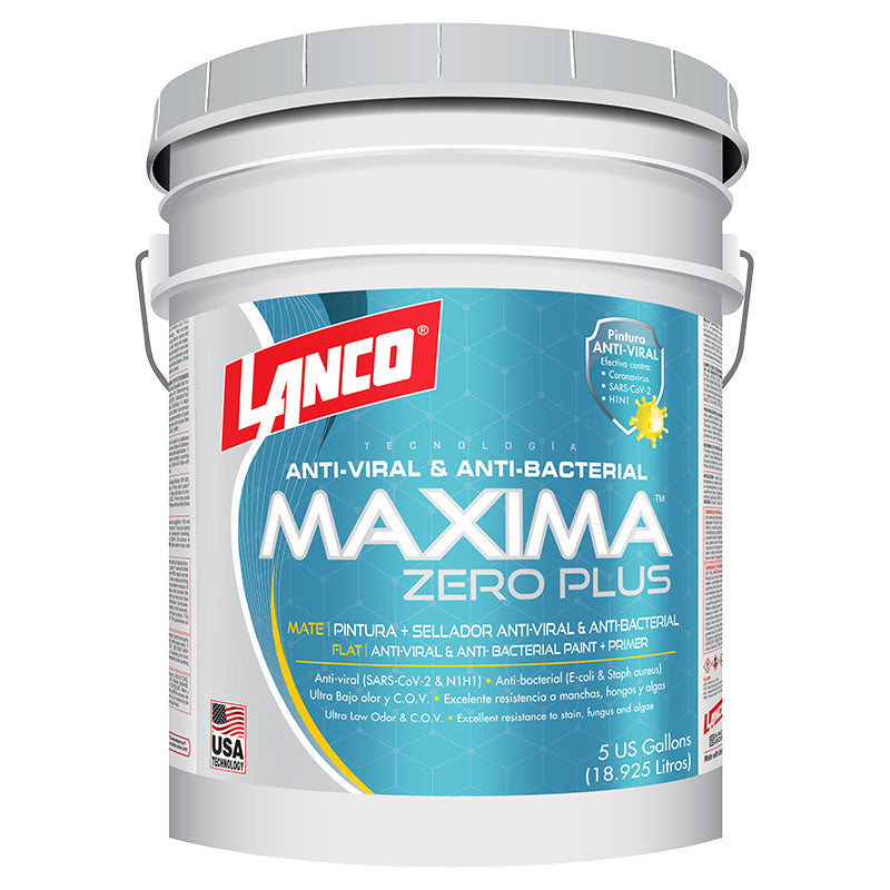 Lanco Maxima Zero Plus White Flat Latex Paint 5 gal