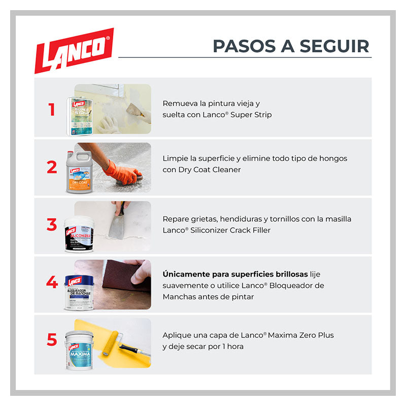 Pintura látex Máxima Zero Plus blanco mate 5 gal Lanco