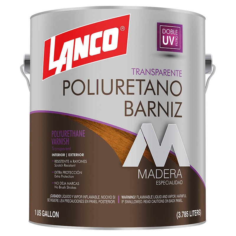 Barniz poliuretano transparente mate 1 gal Lanco
