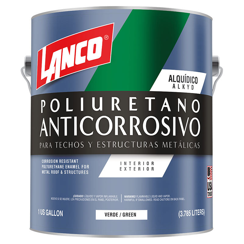 Anticorrosivo poliuretano verde 1 gal Lanco