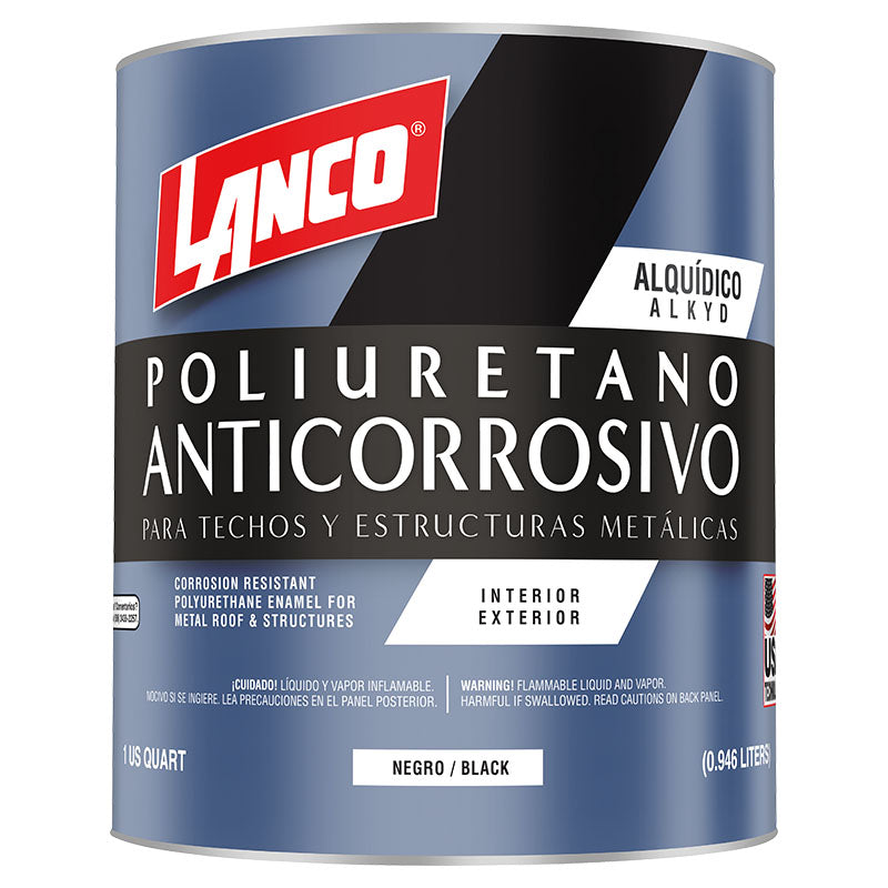 Anticorrosivo poliuretano negro 1/4 gal Lanco