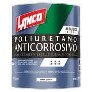 Anticorrosivo poliuretano verde 1/4 gal Lanco