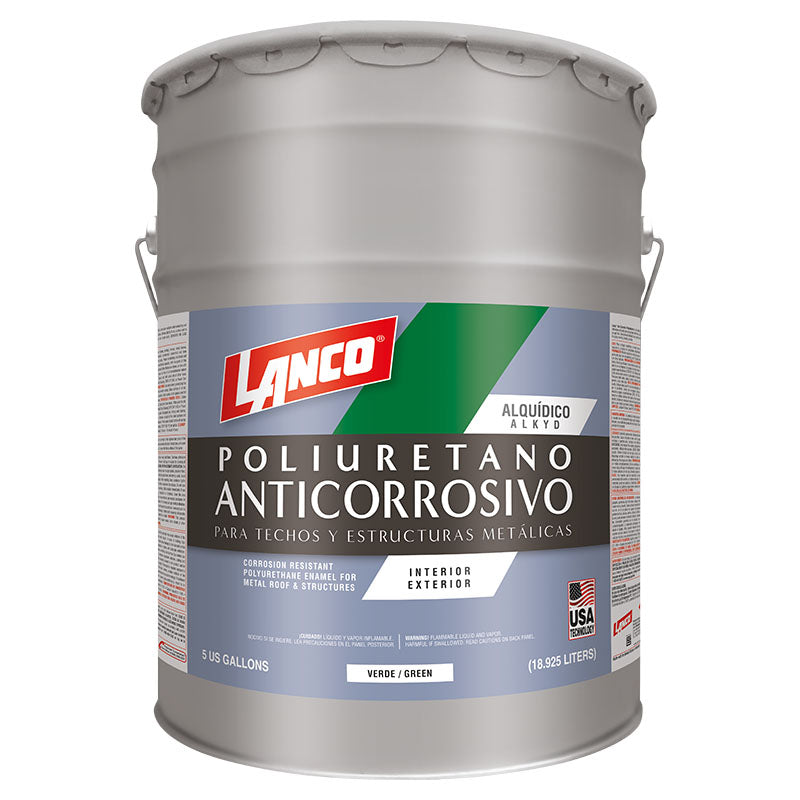 Lanco 5 gal green polyurethane anti-corrosion paint