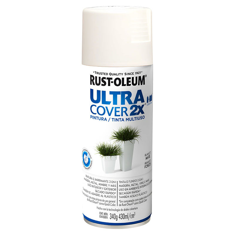 Ultra Cover 2X Flat White Spray Paint 340g