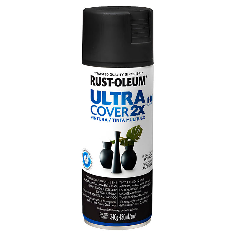 Ultra Cover 2x satin black spray paint 340 g