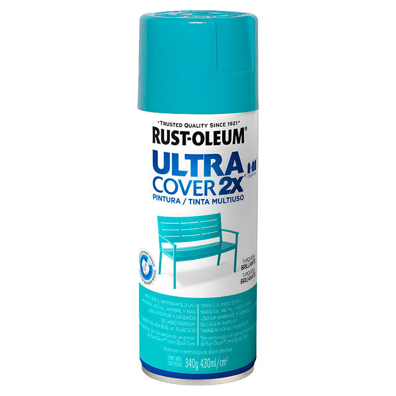 Ultra Cover 2x Gloss Turquoise Spray Paint 340g