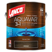 Aquavar Lanco 3-in-1 Water-Based Satin Wenge Varnish, 1 gal