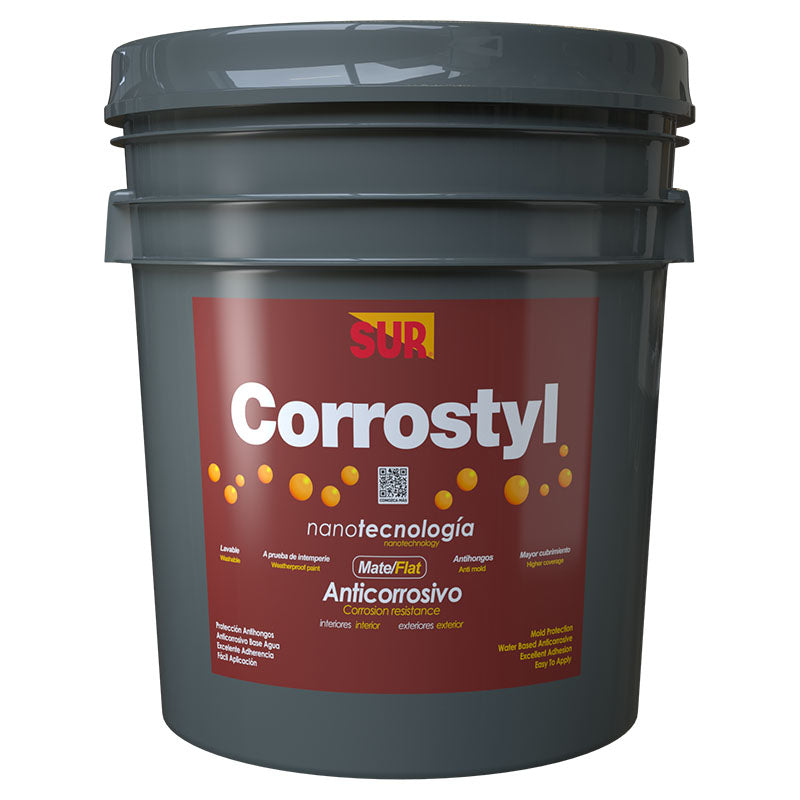 Anticorrosivo base látex Corrostyl rojo óxido mate 5 gal SUR