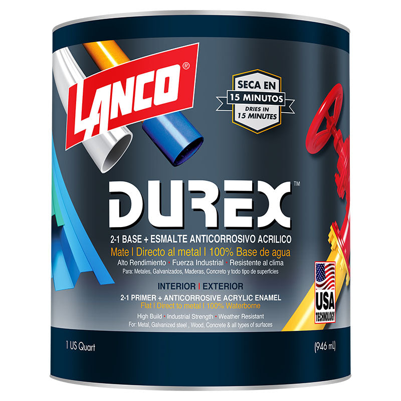 Anticorrosivo Durex mate blanco 1/4 gal Lanco