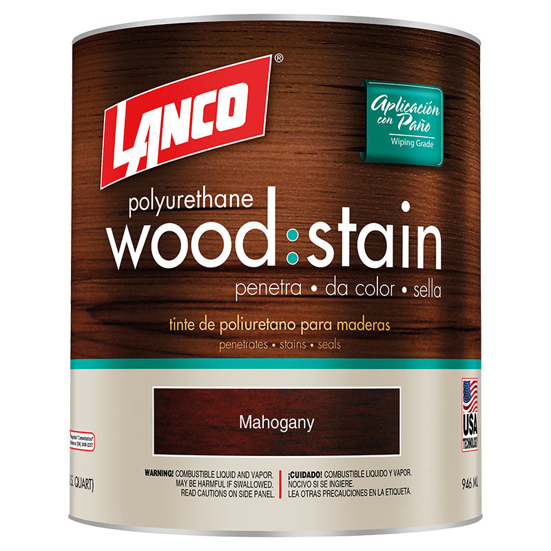 Lanco Wood Stain Polyurethane Mahogany Matte 1/4 gal
