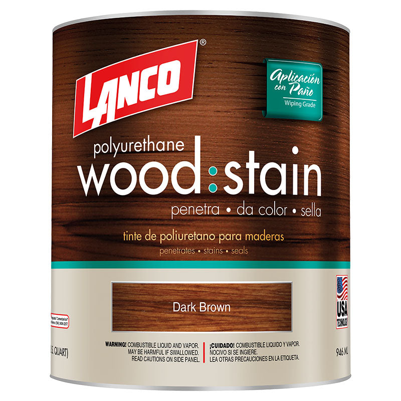 Lanco 1/4 gal Dark Brown Matte Polyurethane Wood Stain