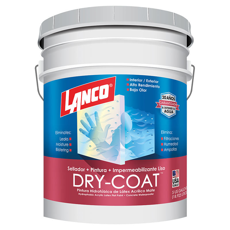 Pintura acrílica Dry Coat blanco pastel liso mate 5 gal Lanco