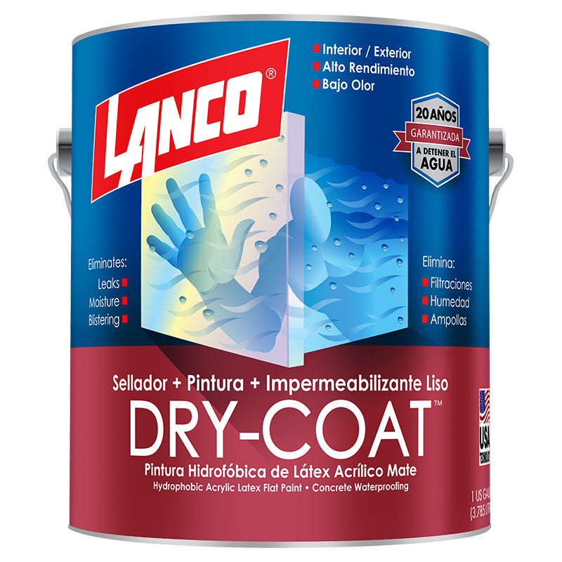 Pintura acrílica Dry Coat blanco pastel liso mate 1 gal Lanco