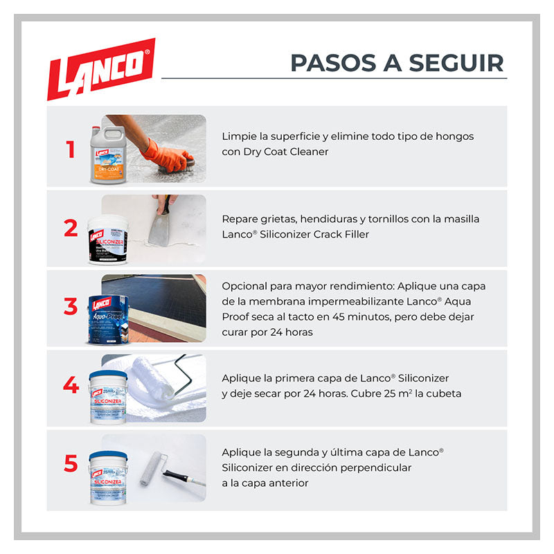 Impermeabilizante Siliconizer rojo mate 5 gal Lanco