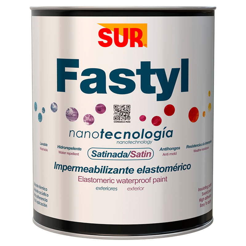 Impermeabilizante base látex Fastyl blanco satinado 1/4 gal SUR