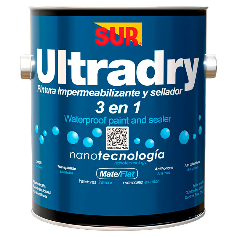 Impermeabilizante base látex Ultra Dry blanco mate 1 gal SUR