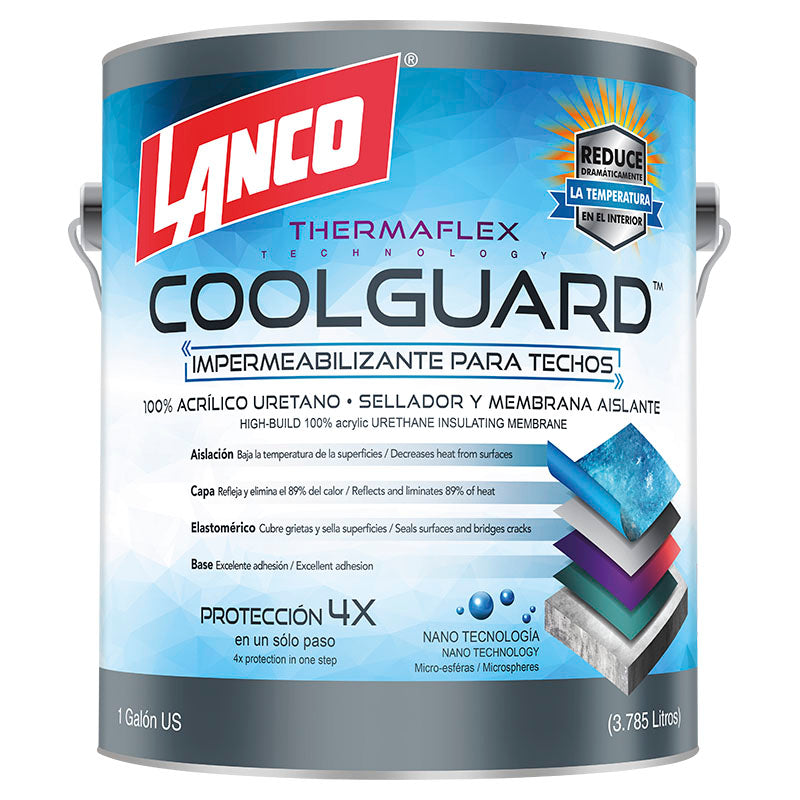 Impermeabilizante Coolguard para techo blanco 1 gal Lanco