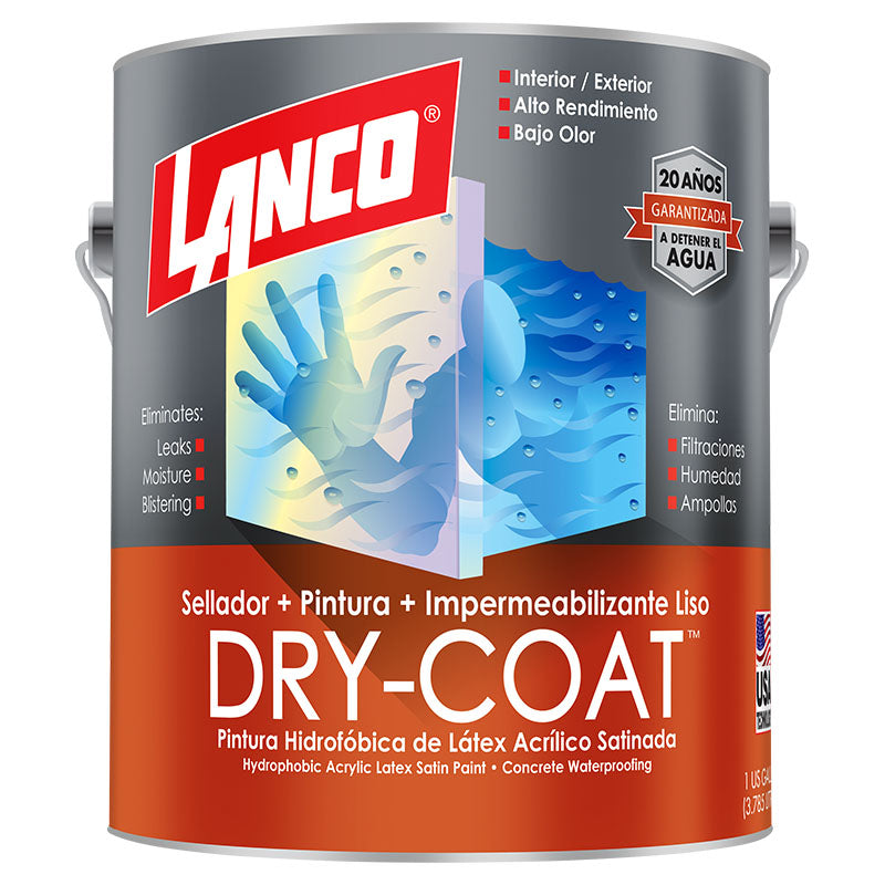 Pintura 3 en 1 Dry Coat satinado blanco pastel 1 gal Lanco