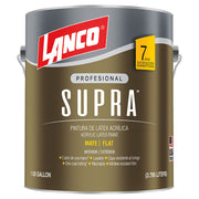 Pintura acrílica Supra blanco mate 1 gal Lanco